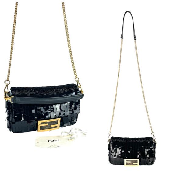 Fendi Sequin Mini Baguette Two-Way Bag - Picture 4 of 9